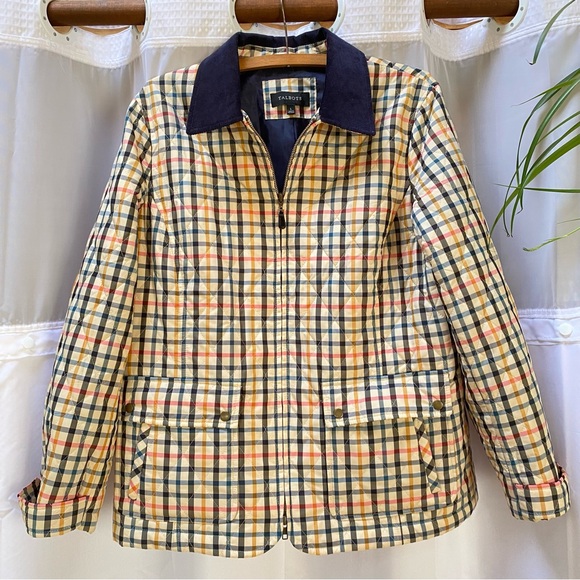 Talbots Quilted Plaid Barn Jacket Coat size L - Picture 1 of 4